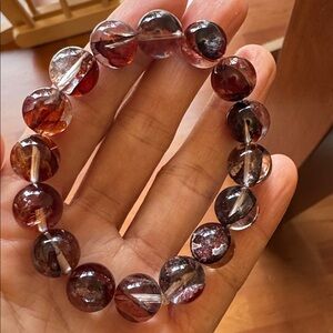 Natural Red Hematoid Quartz bracelet
